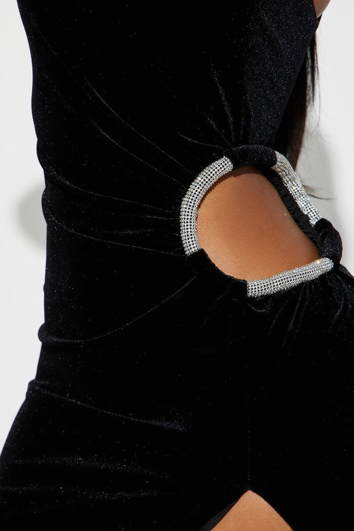 Robe en Velours Précieux - Noir