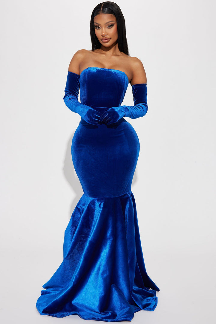 Ensemble de Robe en Velours Stella - Royal